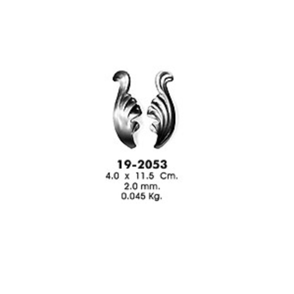 Штампованный элемент 19-2053 (4,0х11,5см, 2,0мм, 0,045кг)