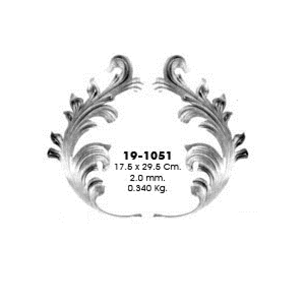 Штампованный элемент 19-1051 (17,5х29,5см, 2,0мм, 0,240кг)