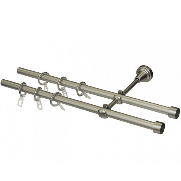 Карниз кованый LEGRAND 2,4 м, d16 мм, 2-х рядный, серебро матовое