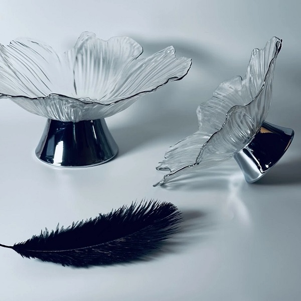 Конфетница стекло LENARDI на ножке, прозрачный/хром 