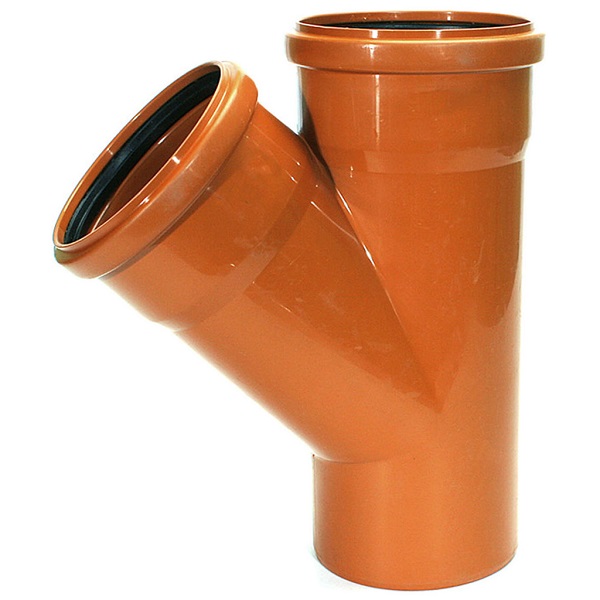 Тройник наружный Ø160х160 мм 45° оранжевый полипропилен