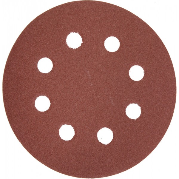Круг шлифовальный 125мм из абразивной бумаги, 8 отверстий, P320, 5шт. ЗУБР МАСТЕР