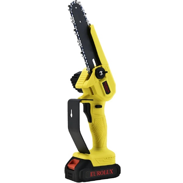 Электрическая аккумуляторная пила Eurolux ELS-20-Li-2К 6+8 две цепи, две шины, 2 АКБ и ЗУ, 2кг