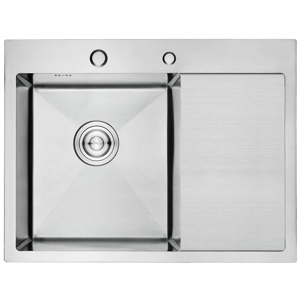 Мойка врезная прямоугольная GERHANS 580х480*3мм, левая, с крылом, нержавеющая сталь