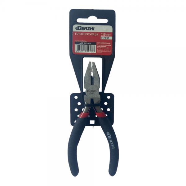 Мини плоскогубцы DERZHI, рукоятки в ПВХ, 115мм