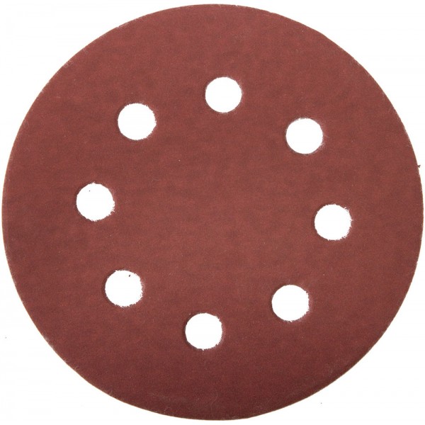 Круг шлифовальный 125мм из абразивной бумаги, 8 отверстий, P600, 5шт. ЗУБР МАСТЕР