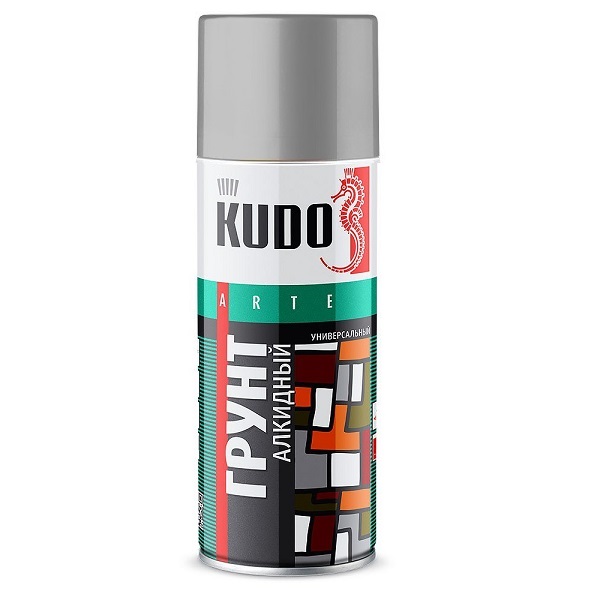 Грунтовка аэрозольная KUDO Arte серая, 520 мл