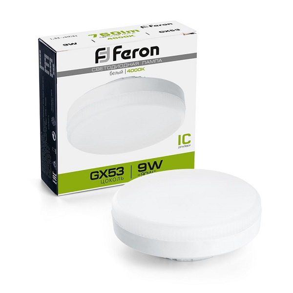 Лампа светодиодная Feron GX53  9Вт 4000K LB-452