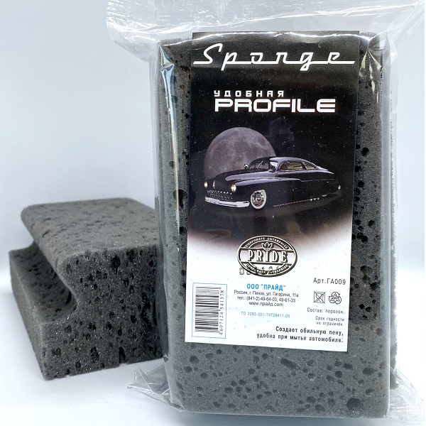Автогубка PRIDE Profile для мытья автомобиля, профильная, поролон