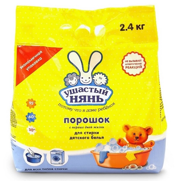 Порошок стиральный УШАСТЫЙ НЯНЬ  2,4 кг для детского белья