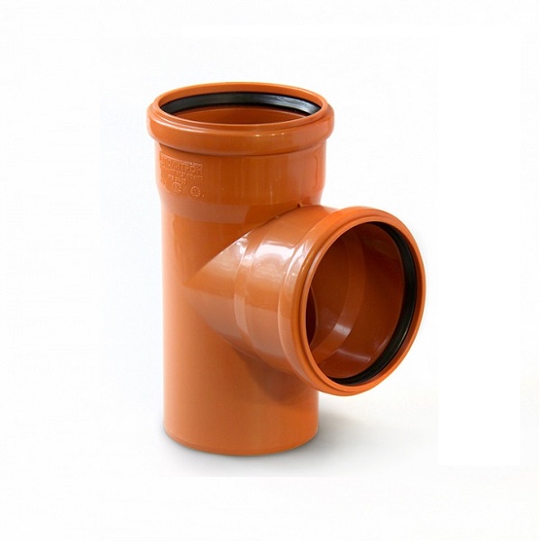 Тройник наружный Ø110х110 мм угол 87° оранжевый полипропилен