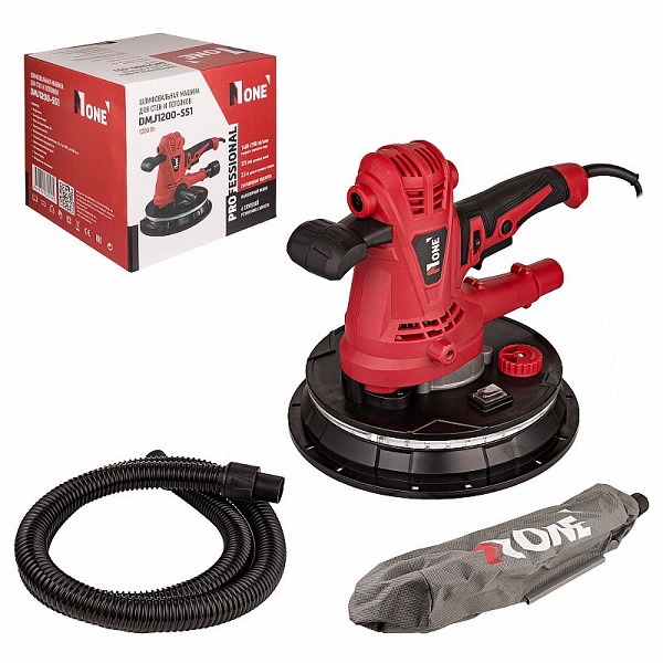 Шлифмашина для стен NUMBER ONE DMJ1200-SS1, 1200Вт, 1400-2700об/мин, d225 мм, 4.37кг