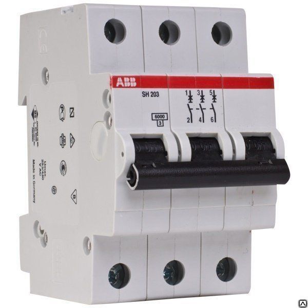 Автоматический выключатель ABB S203-C10А 3П