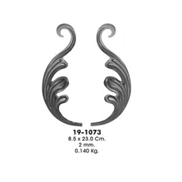 Штампованный элемент 19-1073 (5,5х23,0см, 2мм, 0,140кг)