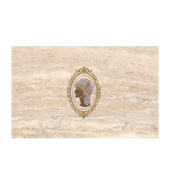 GOLDEN TILE Травертин кремовый декор-5 250х400*4мм (медальон горизонт)
