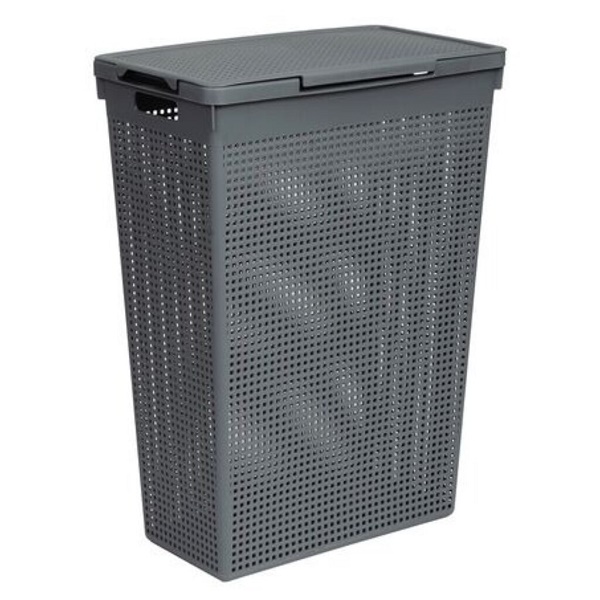 Корзина для белья  50 л VIOLET Лофт 45х26х62 см, серый