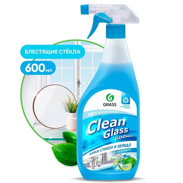 GRASS Clean Glass Блеск стекол и зеркал Голубая логуна 600мл, спрей