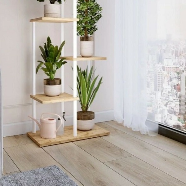 Подставка ЗМИ Шафран 15Л  49х27,5х103см, для 6 кашпо, белый