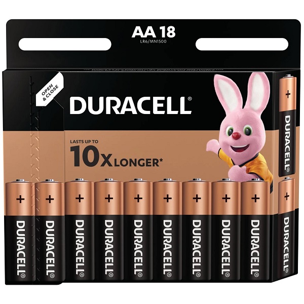 Батарейка DURACELL 10X LONGER AA LR6/MN1500 18шт. щелочная