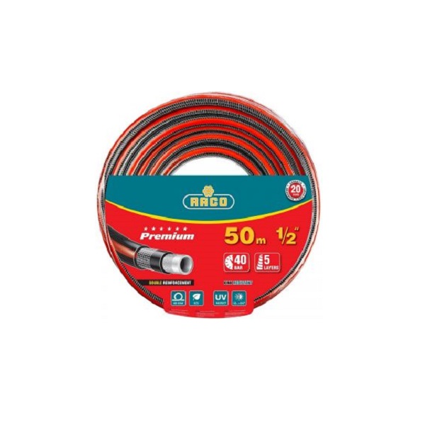 Шланг поливочный RACO Premium d15 (1/2") 40 атм. армир. 5-х слойный, 50м