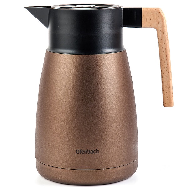 Термос-кувшин пластик 1л KAMILLE, стеклянная колба