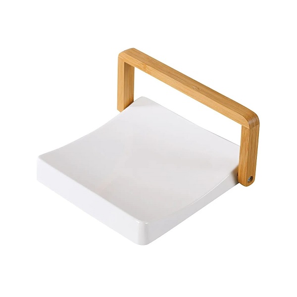 Салфетница фарфор NOUVELLE de France HOME Naturel, ручка бамбк