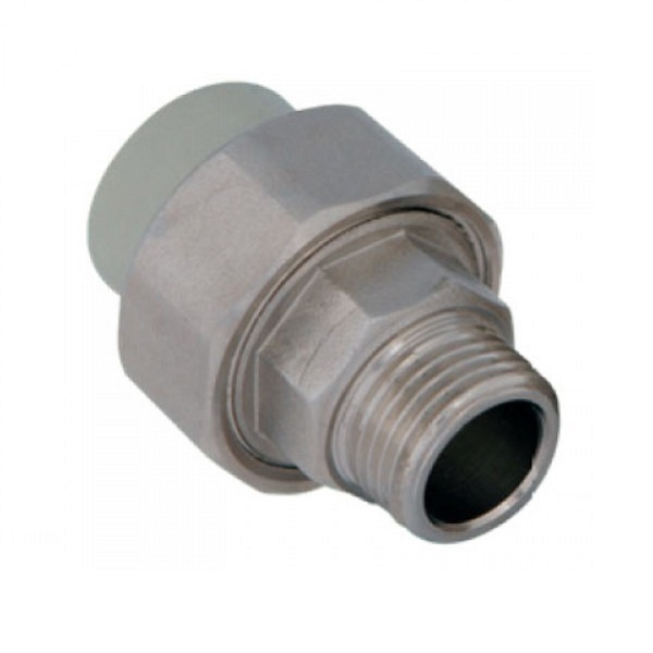 Американка комбинированная наружная резьба 50*1 1/2" полипропилен серый VALFEX