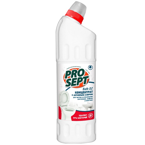 PROSEPT Bath DZ Средство для уборки и дезинфекции с активным хлором, 1,0л, концентрат