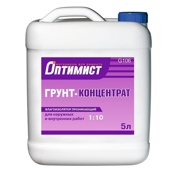 Грунт-концентрат ОПТИМИСТ для наружных/внутренних работ,  10л