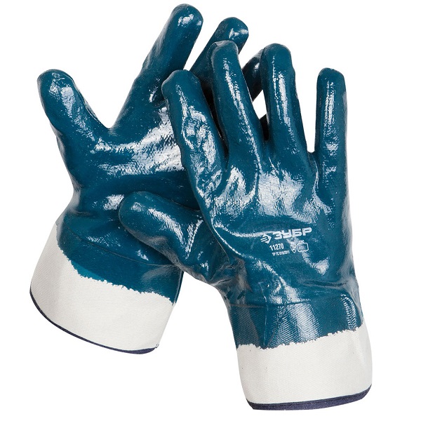 Перчатки ЗУБР HARD с полным нитриловым покрытием, размер L