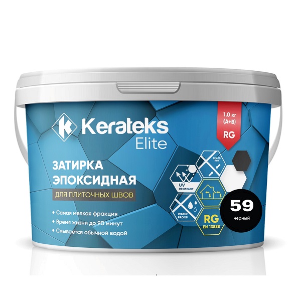 Затирка эпоксидная KERATEKS, черный, 1кг
