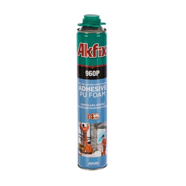 Клей-пена под пистолет Akfix 960P, для пенополистерола, 850г