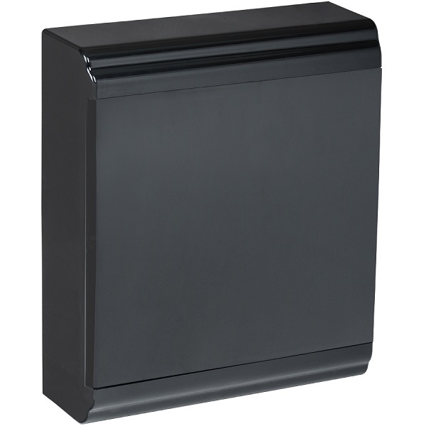 Бокс пластиковый IEK  для автомата накладной на 24 модулей, черный, прозрачная дверца