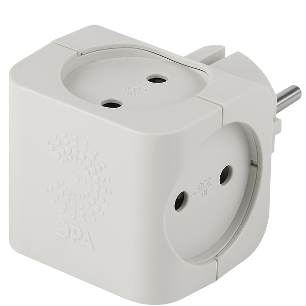 ЭРА Разветвитель сетевой на 4 гнезда без заземления, белый