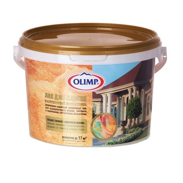 Лак акриловый OLIMP для камня и штукатурки, 10 л