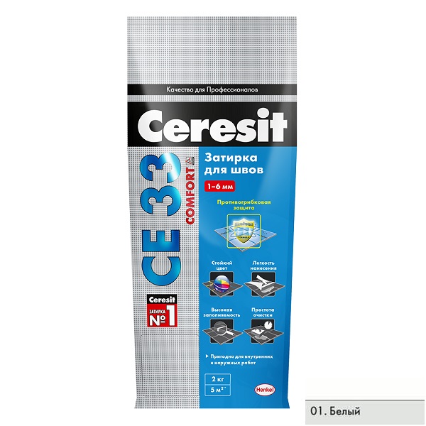 Затирка Ceresit CE-33 белый 2кг
