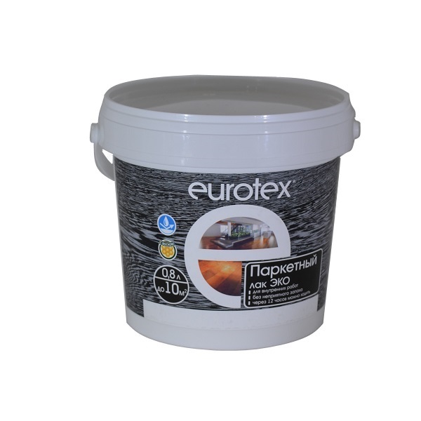 Лак EUROTEX Эко паркетный полуматовый, 0,8л
