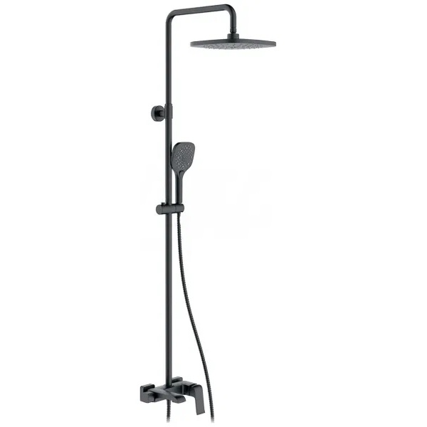 Душевая система со смесителем и тропическим душем GAPPO G2450, лейка, шланг, черный