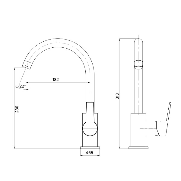 Смеситель для мойки MILARDO Meal M01SBJ0M05, высокий излив, хром