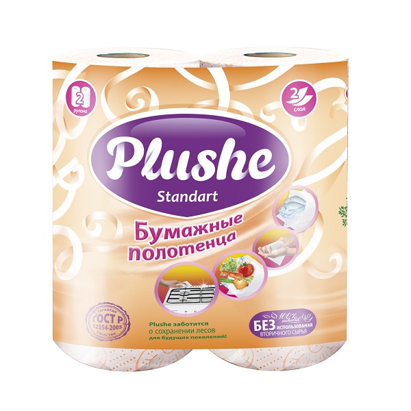Бумажные полотенца PLUSHE 2 сл./2 шт.