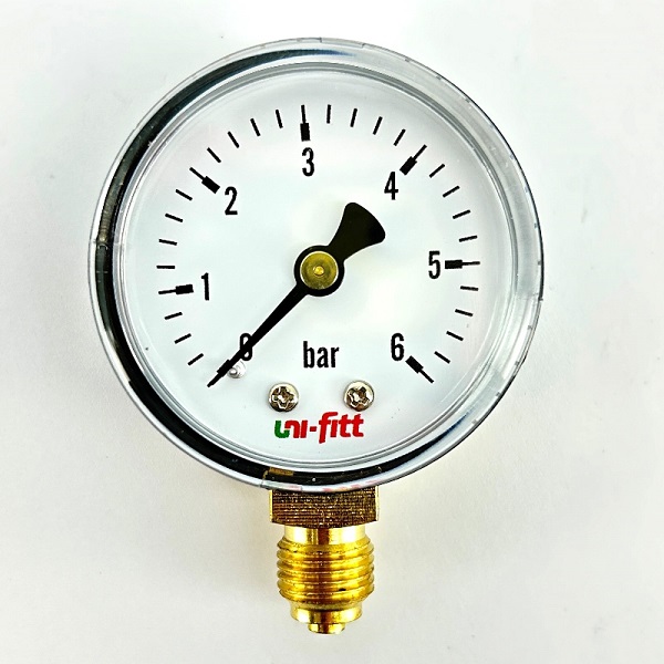 Манометр радиальный UNI-FITT 1/4", 0-6 бар