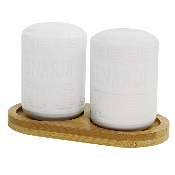 Набор для специй фарфор 2пр. на подставке бамбук LENARDI 