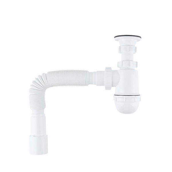 Сифон для мойки IDDIS 1 1/4"х40/50 мм с выпуском, гофротрубой