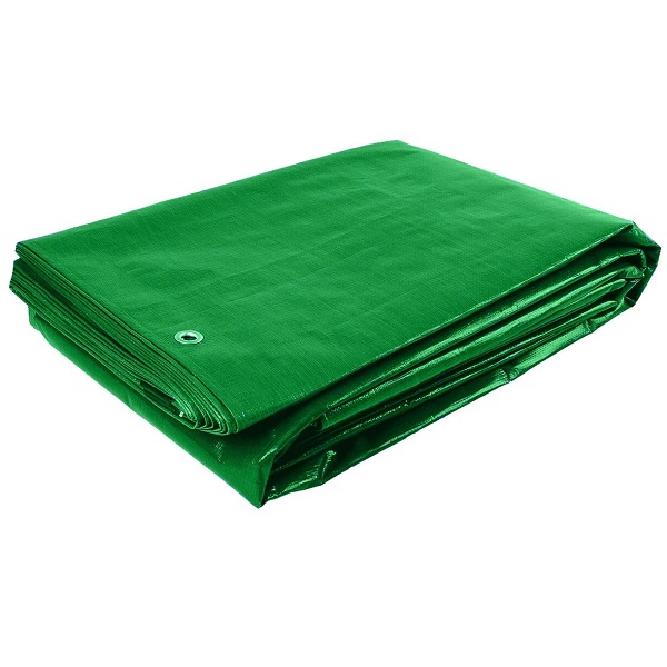 Тент укрывной OXISS с люверсами, зеленый, 120 г/м²,  6х8м