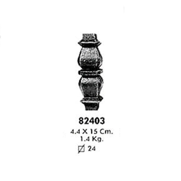 Поковка для столба  82403 (4,4х15см, d-24мм, 1,4кг)