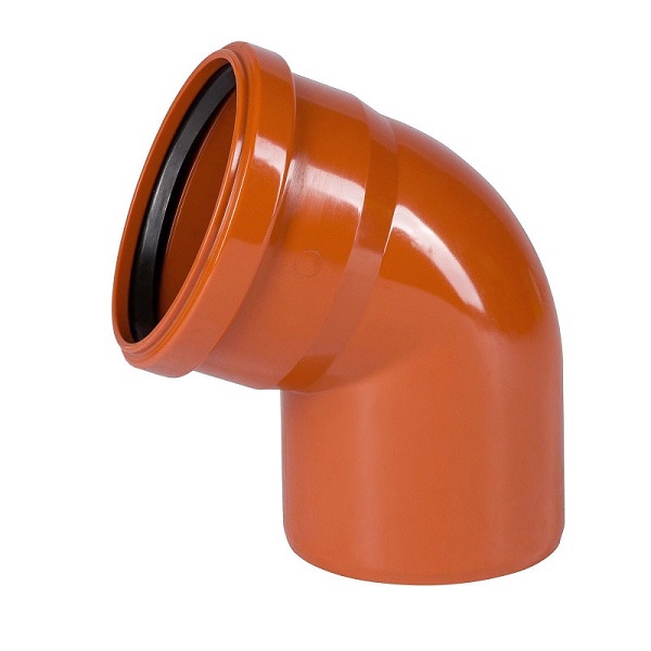 Отвод наружный  Ø110 мм угол 67° оранжевый полипропилен
