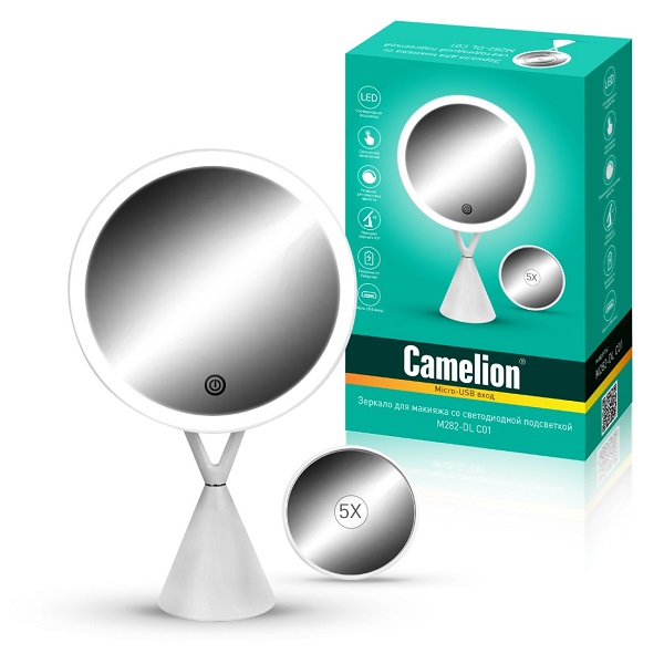Зеркало со светодиодной подсветкой CAMELION M282-DL C01 5Вт, 4хLR03