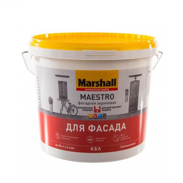 Краска Marshall Maestro Для фасада BC, 4,5л для колеровки