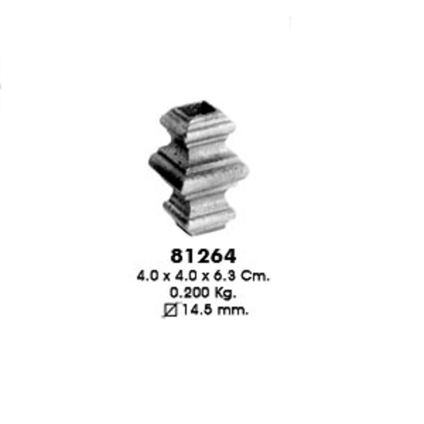 Поковка для стоек 81264  отв. 14х14мм (4,0х4,0х6,3см, d-14.5мм, 0,200кг)