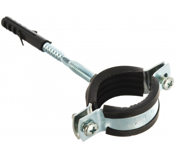 Хомут сант.разборный 1" (32-36мм) с дюбелем и шурупом